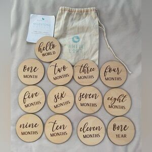 Handcrafted Birch Wood Monthly Milestone Discs